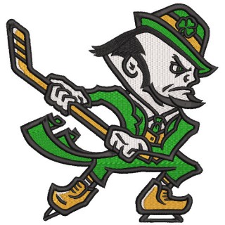 Notre Dame Hockey Leprechaun Logo embroidery design - Embroidery Design