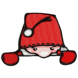 Santa hiding embroidery design - Embroidery Design