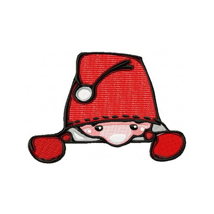 Santa hiding embroidery design - Embroidery Design