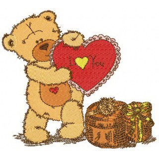 Teddy bear I love you 2 embroidery design - Embroidery Design