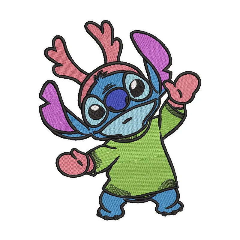 Embroidery design preview of Stitch in a sweater with horns from Lilo and Stitch