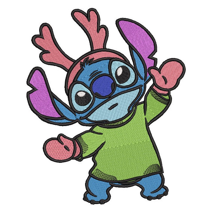 Stitch in a sweater with horns embroidery design - Embroidery Design