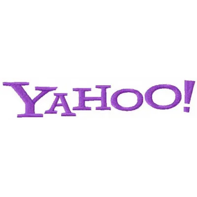 Preview of the Yahoo logo embroidery design, showcasing a creative pattern for stitching on apparel or accessories.
