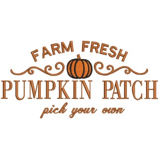 Farm fresh pumpkin patch embroidery design - Embroidery Design