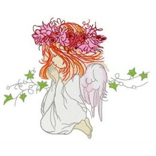 Charming young girl embroidery design - Embroidery Design