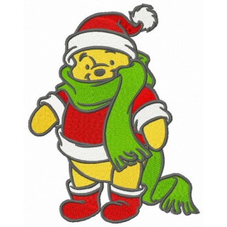 Pooh in Santa Claus costume embroidery design - Embroidery Design