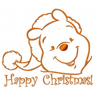 Winnie the Pooh in santa hat 4 embroidery design - Embroidery Design