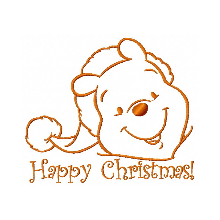 Winnie the Pooh in santa hat 4 embroidery design - Embroidery Design
