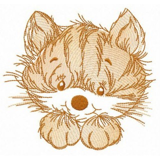 Fluffy kitten embroidery design - Embroidery Design