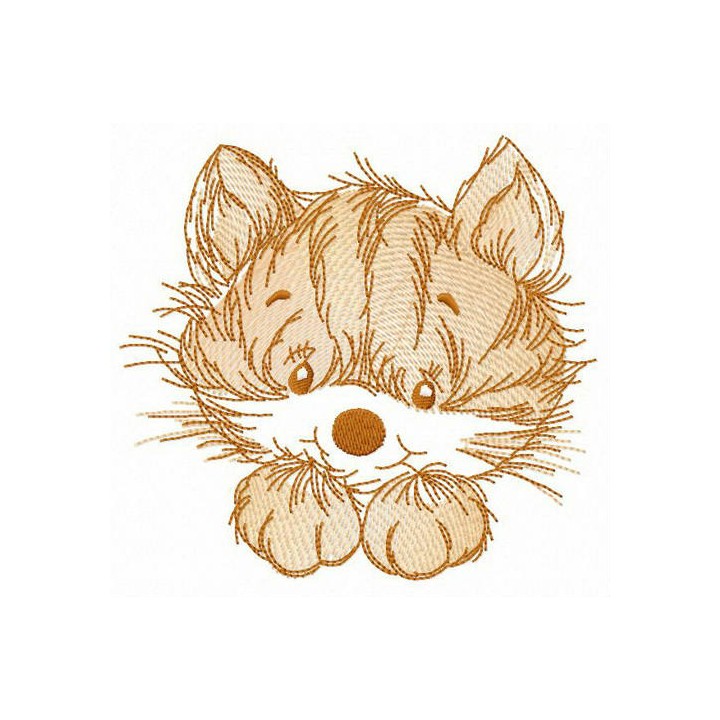 Fluffy kitten embroidery design - Embroidery Design