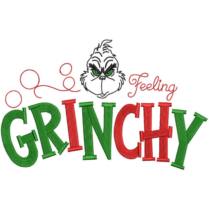 Feeling Grinchy embroidery design - Embroidery Design
