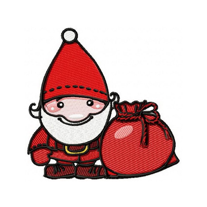 Santa with Christmas gifts embroidery design - Embroidery Design