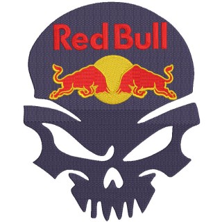 Red Bull Calavera embroidery design - Embroidery Design