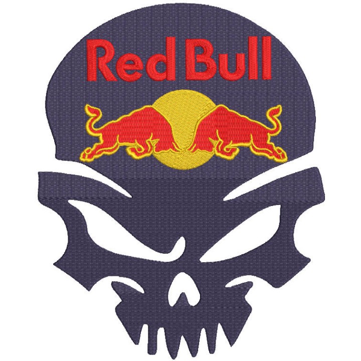 Red Bull Calavera embroidery design - Embroidery Design