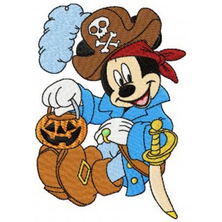 Mickey Mouse pirate costume embroidery design - Embroidery Design