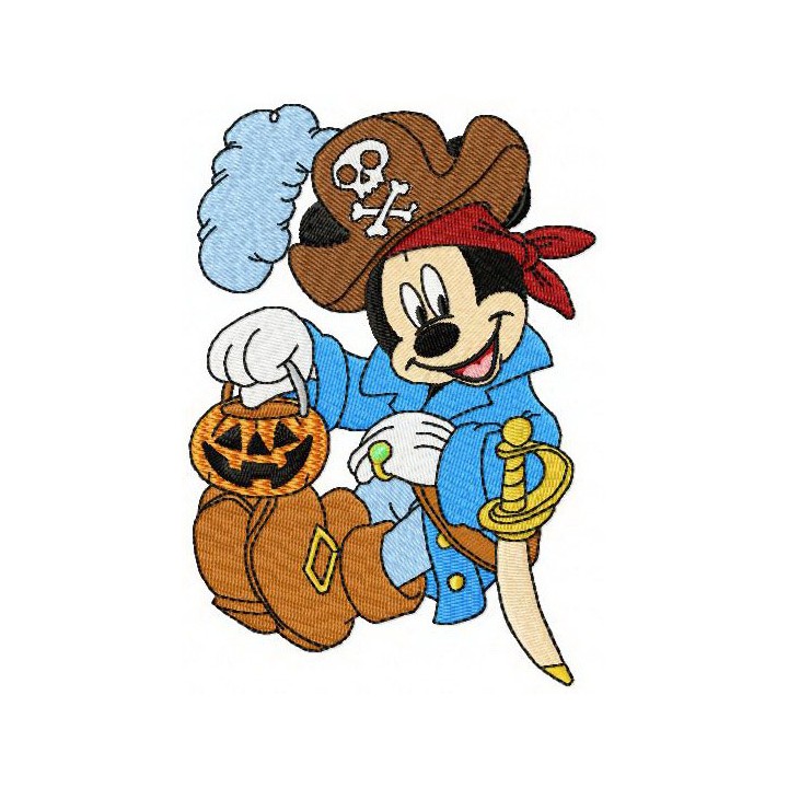 Mickey Mouse pirate costume embroidery design - Embroidery Design