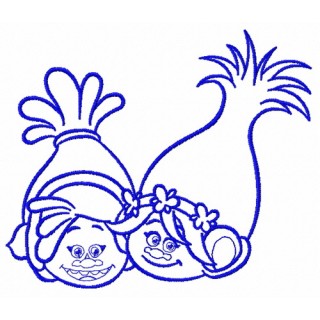 Princess Poppy and DJ Suki 4 embroidery design - Embroidery Design