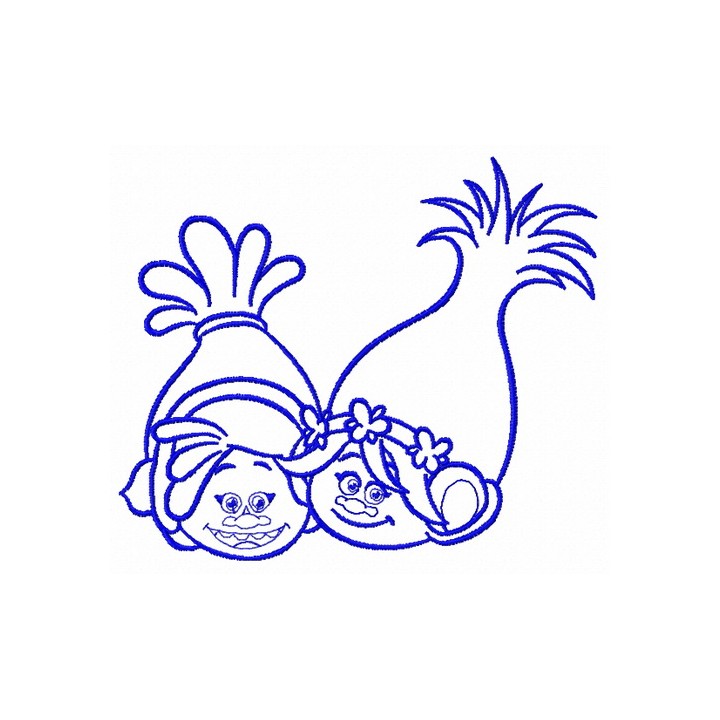 Princess Poppy and DJ Suki 4 embroidery design - Embroidery Design