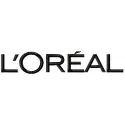 L'OREAL embroidery design showcasing a stylish cosmetics and perfume theme on a fabric background.