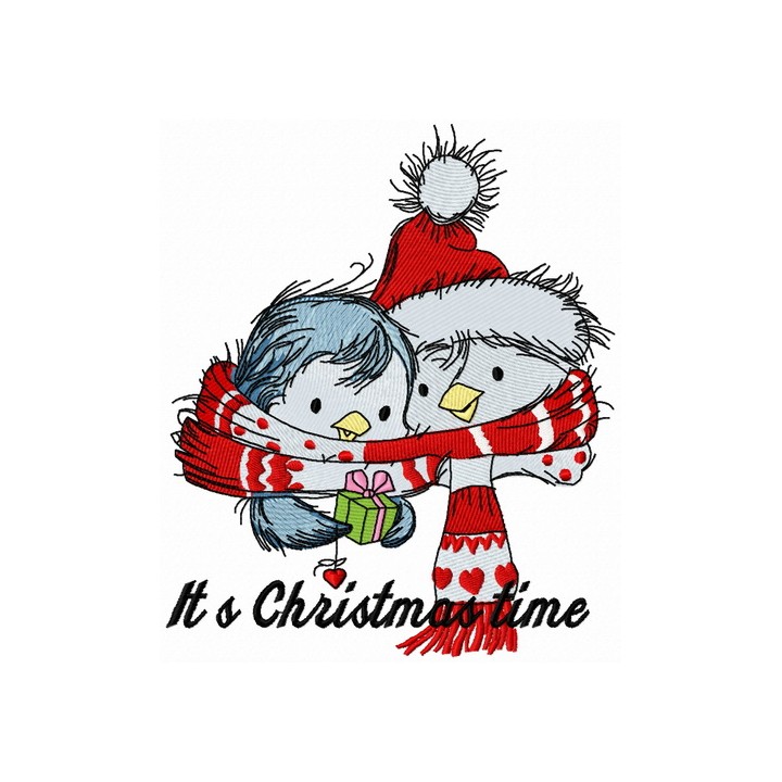 Penguin's Christmas time 5 embroidery design - Embroidery Design