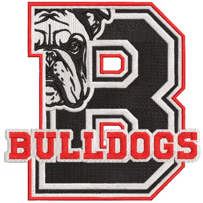Embroidery design preview of the Georgia Bulldogs Art logo featuring vibrant colors and detailed stitching.