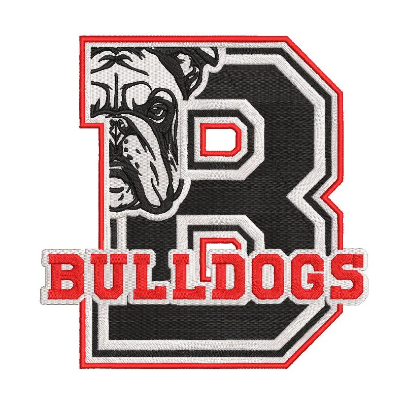Embroidery design preview of the Georgia Bulldogs Art logo featuring vibrant colors and detailed stitching.