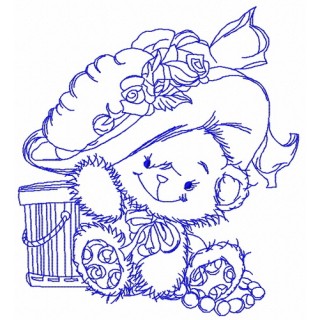 Fashion teddy bear 5 embroidery design - Embroidery Design