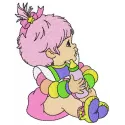Angelfire embroidery design showcasing vibrant colors from the Rainbow Brite collection, ideal for various fabric projects.