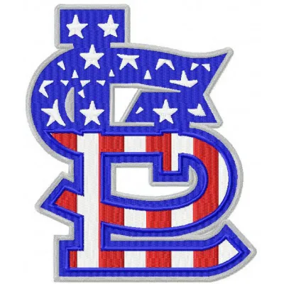 St. Louis Cardinals cap insignia embroidery design showcasing intricate stitching patterns for sports enthusiasts.