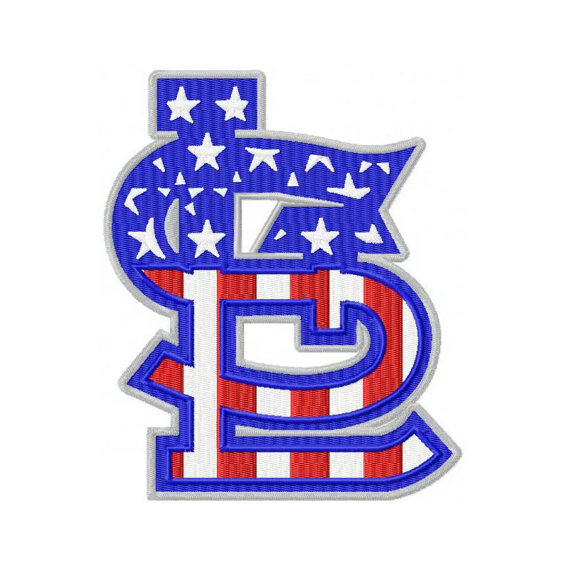 St. Louis Cardinals cap insignia embroidery design showcasing intricate stitching patterns for sports enthusiasts.