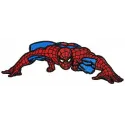 Spiderman climbing embroidery design showcasing detailed stitching for dynamic motifs on various fabrics.