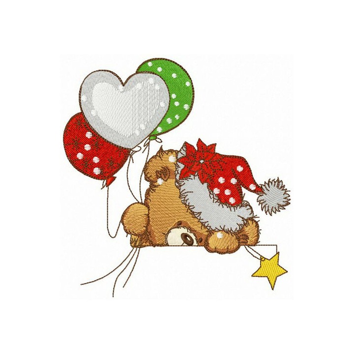 Hiding teddy bear embroidery design - Embroidery Design