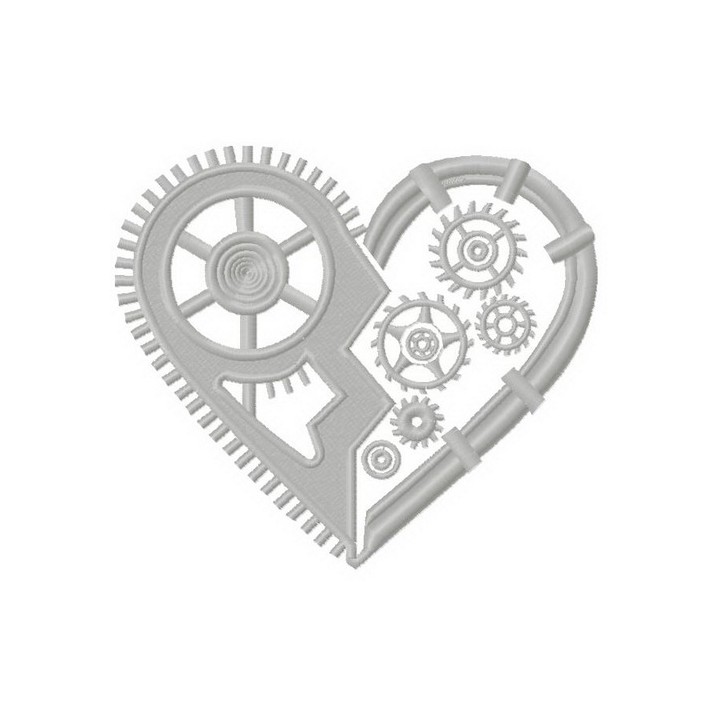 Mechanical heart 2 embroidery design - Embroidery Design
