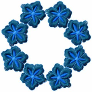 Dark blue flowers embroidery design - Embroidery Design