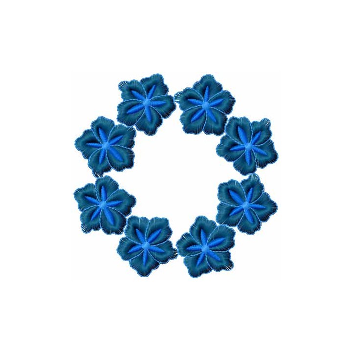 Dark blue flowers embroidery design - Embroidery Design