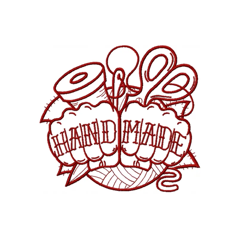 Handmade redwork embroidery design featuring intricate stitching patterns suitable for various crafts.