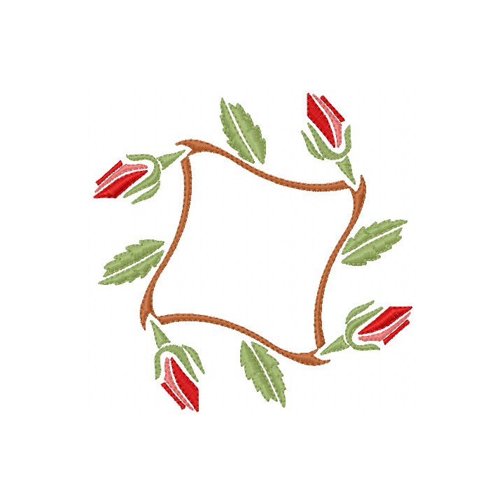 Decoration of leaves and flowers embroidery design - Embroidery Design