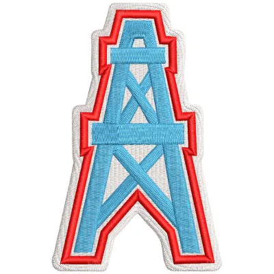 Houston Oilers Football Logo embroidery design preview showcasing vibrant colors and detailed stitching.