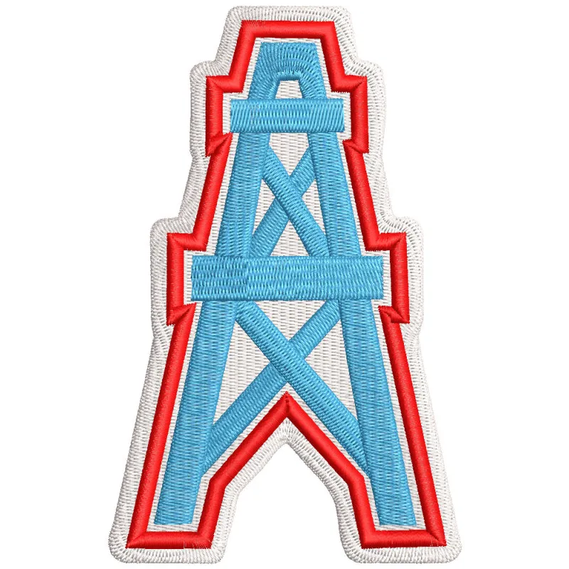 Houston Oilers Football Logo embroidery design preview showcasing vibrant colors and detailed stitching.