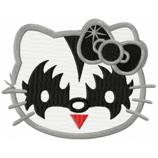 Kitten KISS fan embroidery design - Embroidery Design