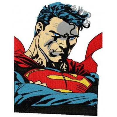 Superman 2 embroidery design preview featuring a vibrant superhero motif, ideal for creating fun projects.