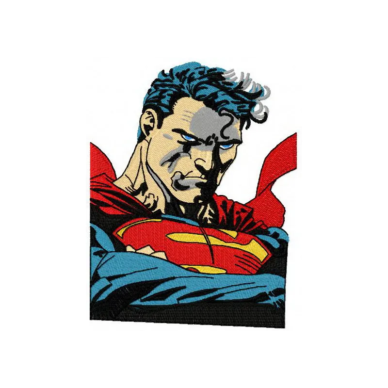 Superman 2 embroidery design preview featuring a vibrant superhero motif, ideal for creating fun projects.
