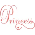 Preview of the Princess wordmark embroidery design featuring elegant lettering for stylish stitched motifs.