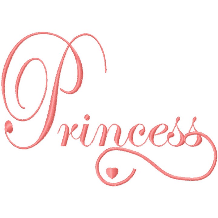 Princess wordmark embroidery design - Embroidery Design