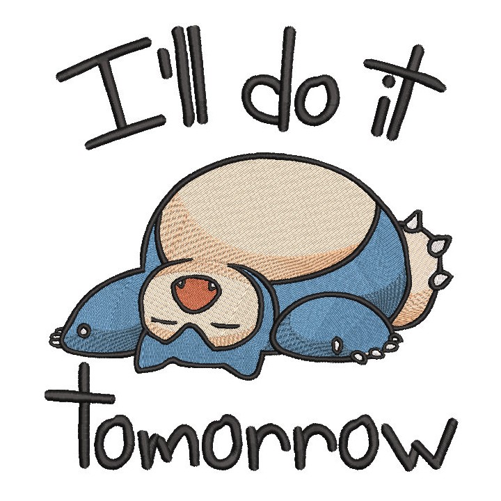 Snorlax Sleeping embroidery design - Embroidery Design