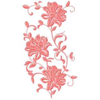Pink flower embroidery design - Embroidery Design