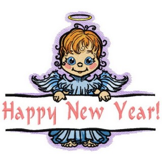 Angel with poster 3 embroidery design - Embroidery Design