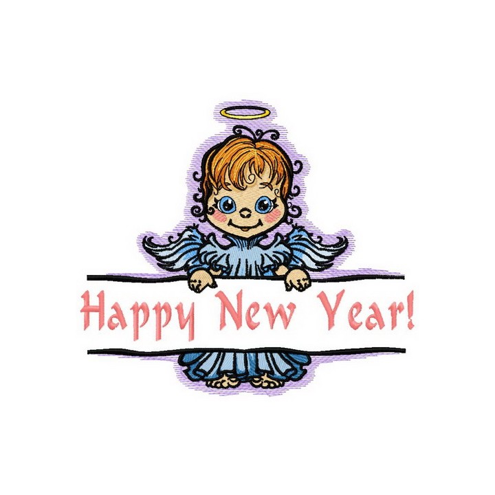 Angel with poster 3 embroidery design - Embroidery Design