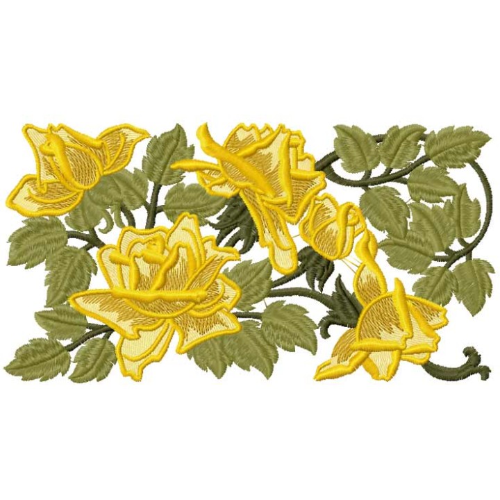 Yellow rose 2 embroidery design - Embroidery Design
