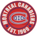 Embroidery design preview of the Montréal Canadiens round logo featuring vibrant colors and clean edges.